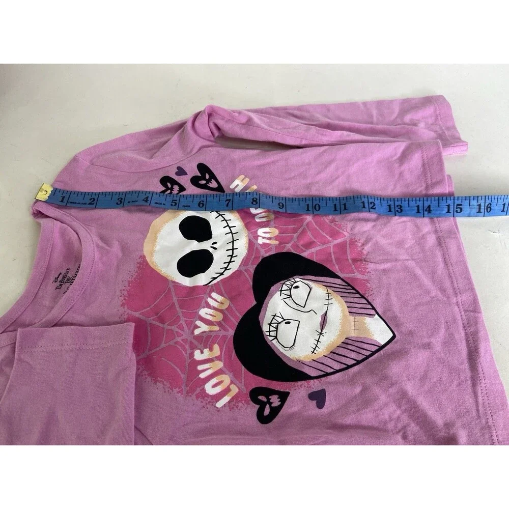 Disney Nightmare Before Christmas Jack Sally Long Sleeve T-Shirt Girls Size 5